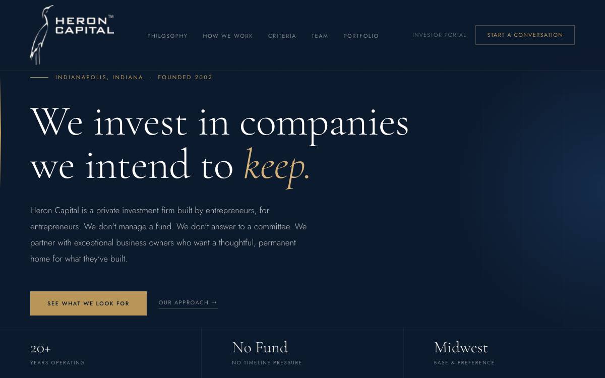 Heron Capital website preview