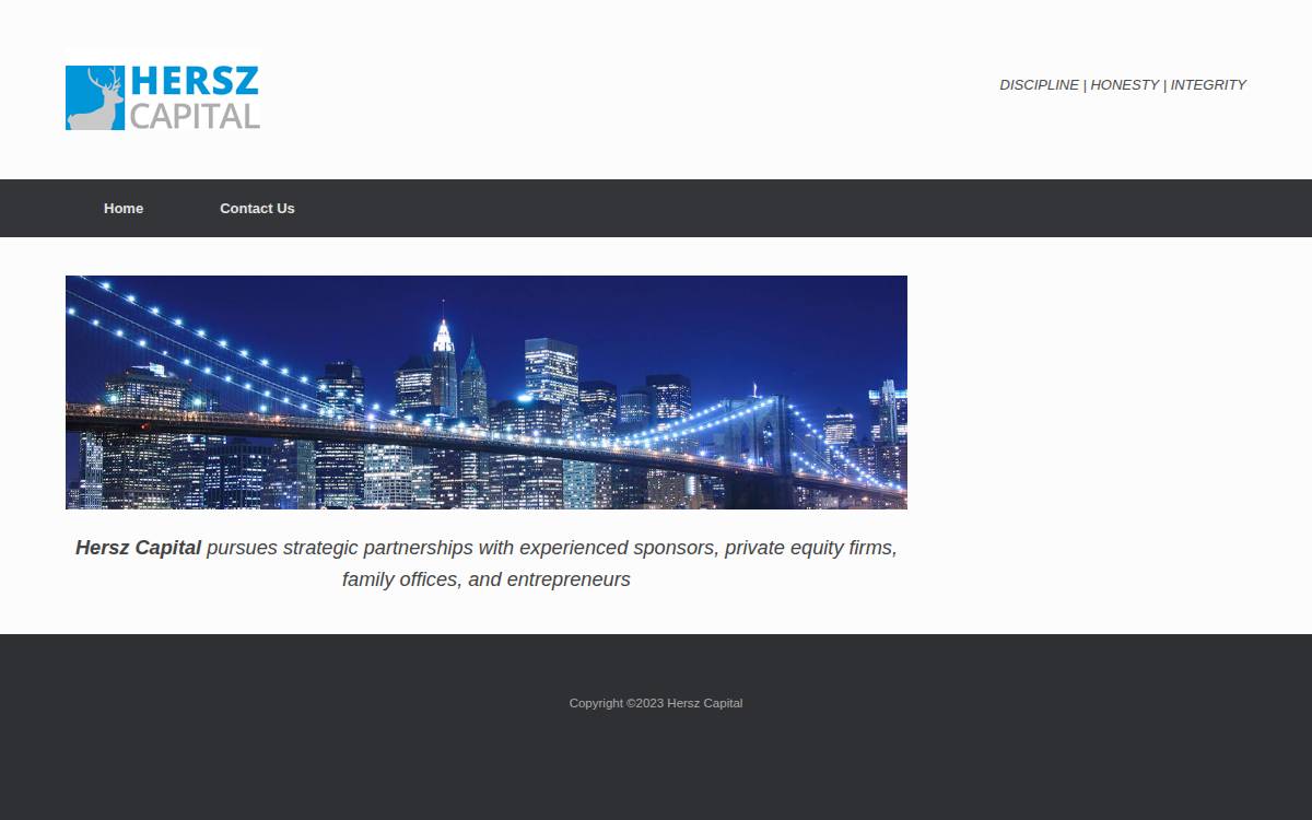 Hersz Capital website preview