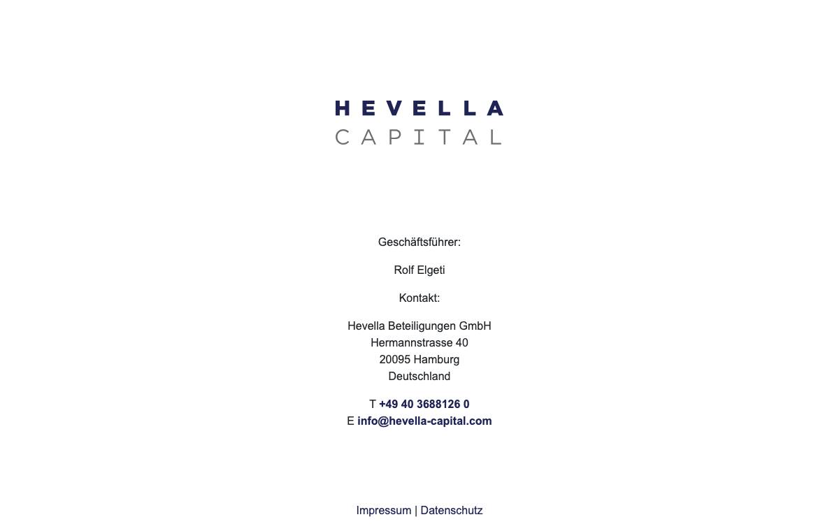 Hevella Capital website preview