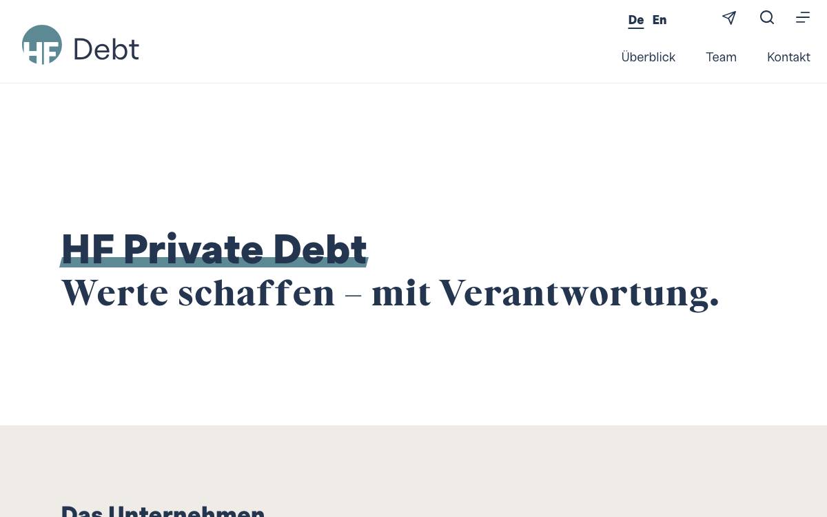 HF Debt website preview