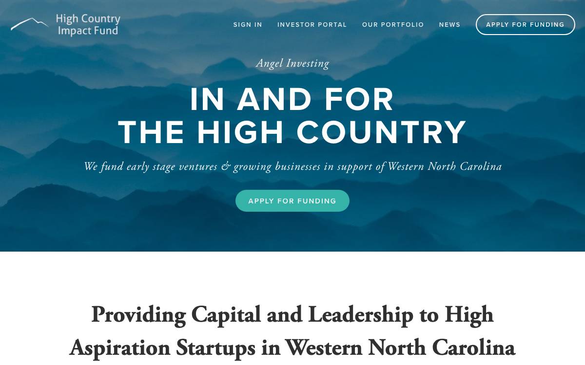 High Country Impact Fund website preview