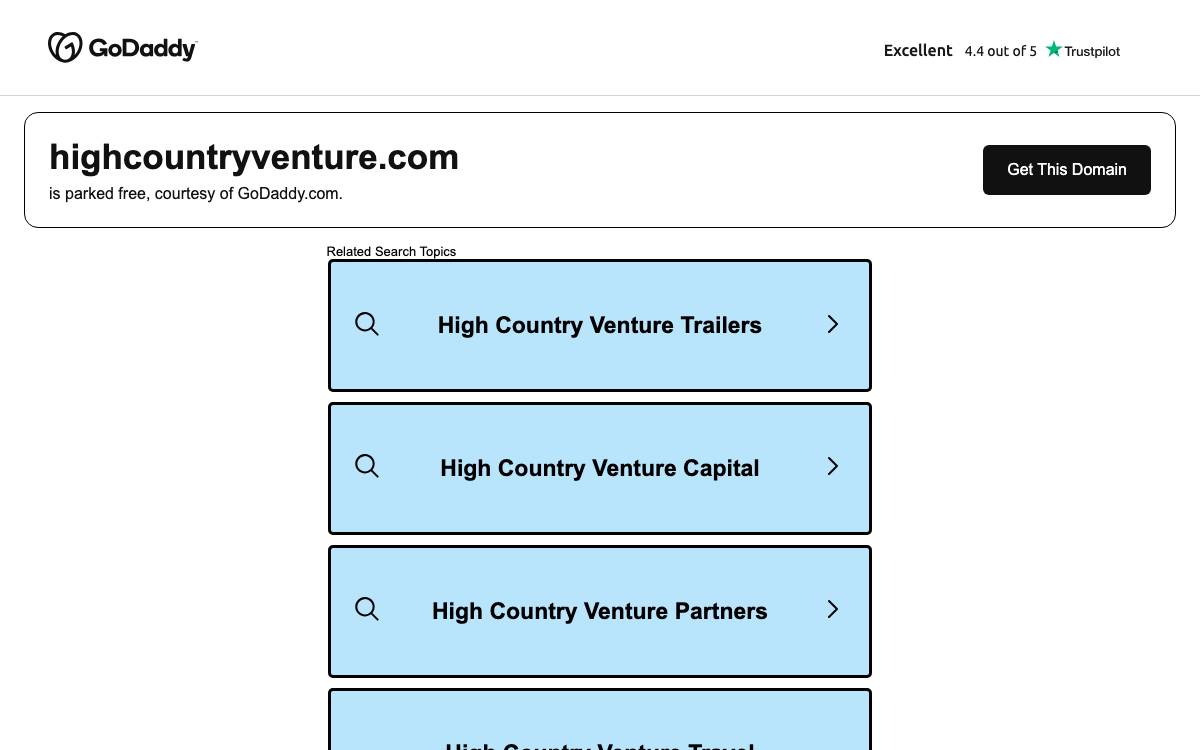 High Country Venture website preview