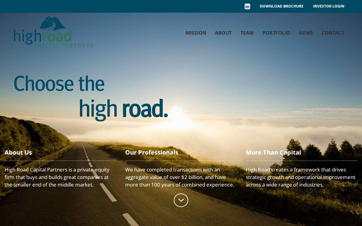 High Road Capital Partners website preview