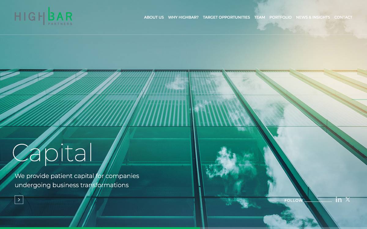 HighBar Partners website preview