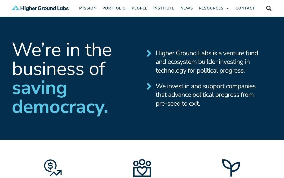 Higher Ground Labs website preview