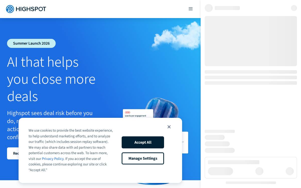 Highspot website preview