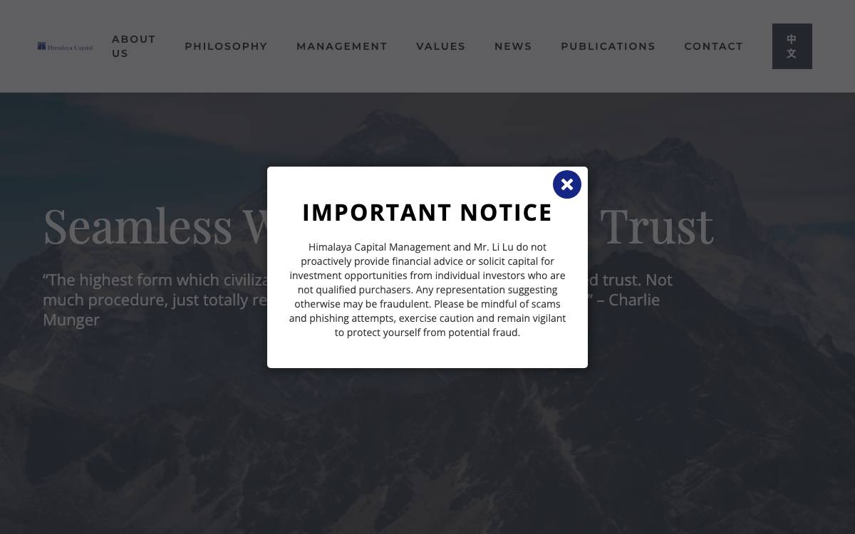 Himalaya Capital Ventures website preview