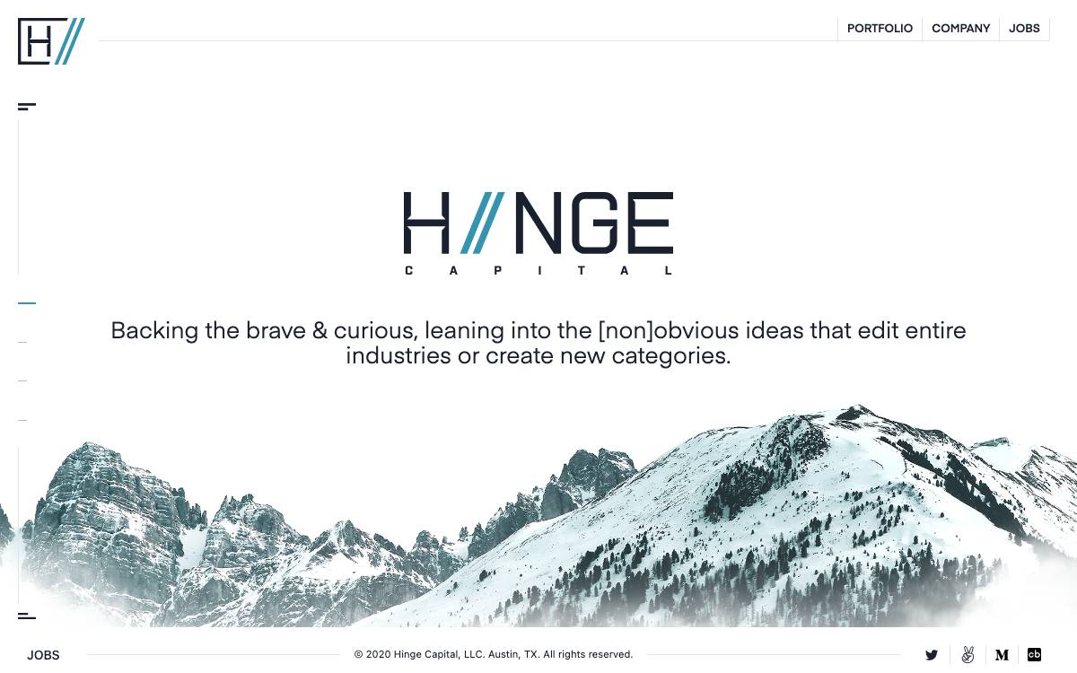 Hinge Capital website preview