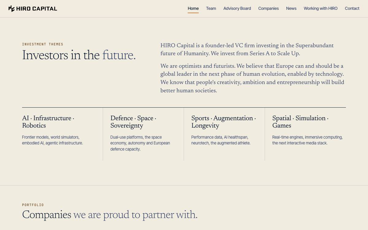 Hiro Capital website preview