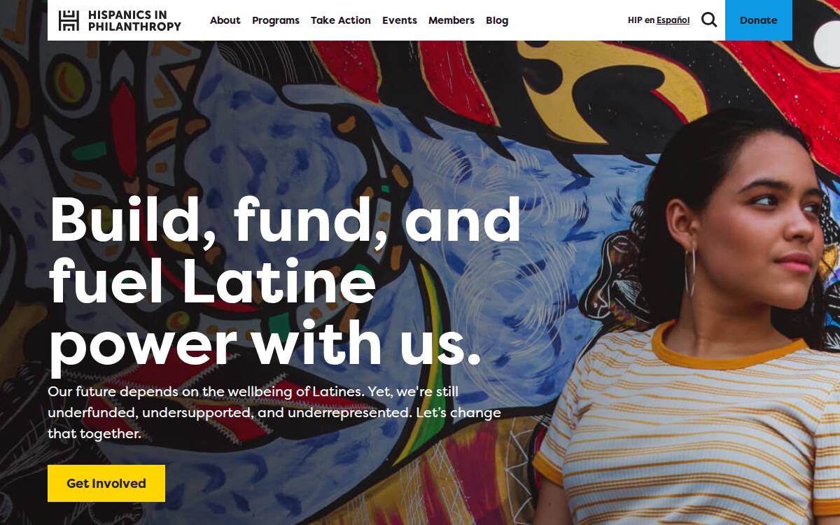 Hispanics in Philanthropy website preview
