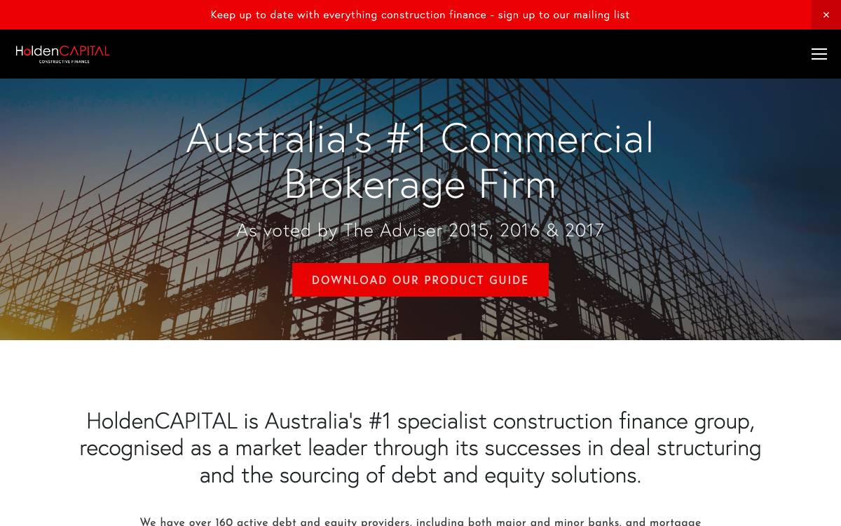 Holden Capital website preview