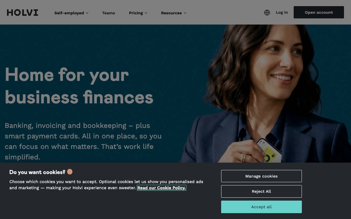 Holvi website preview