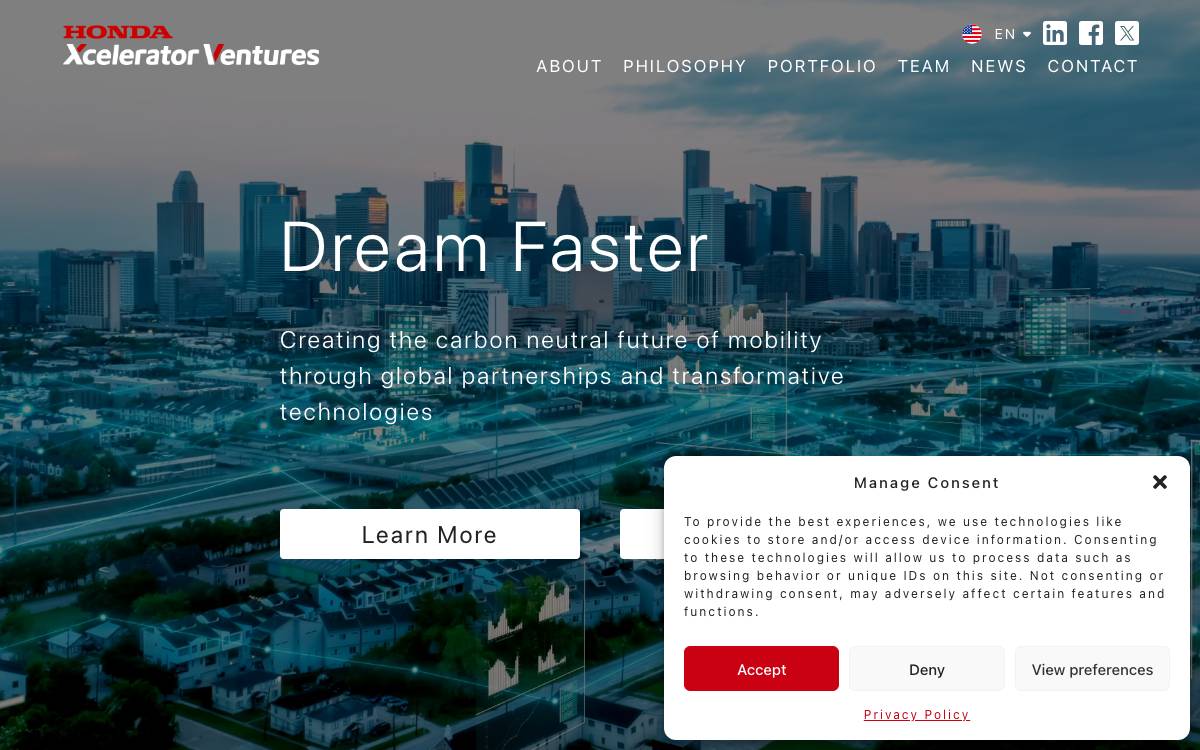 Honda Innovations Silicon Valley website preview
