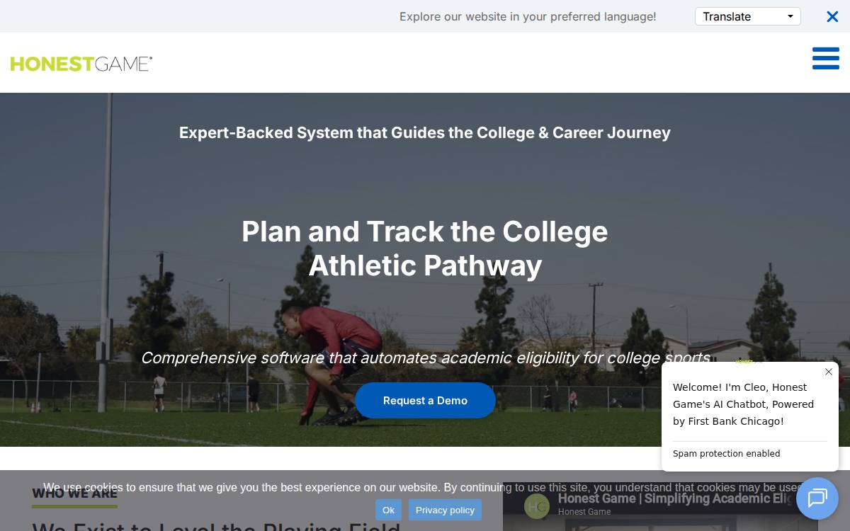 Honest Game website preview