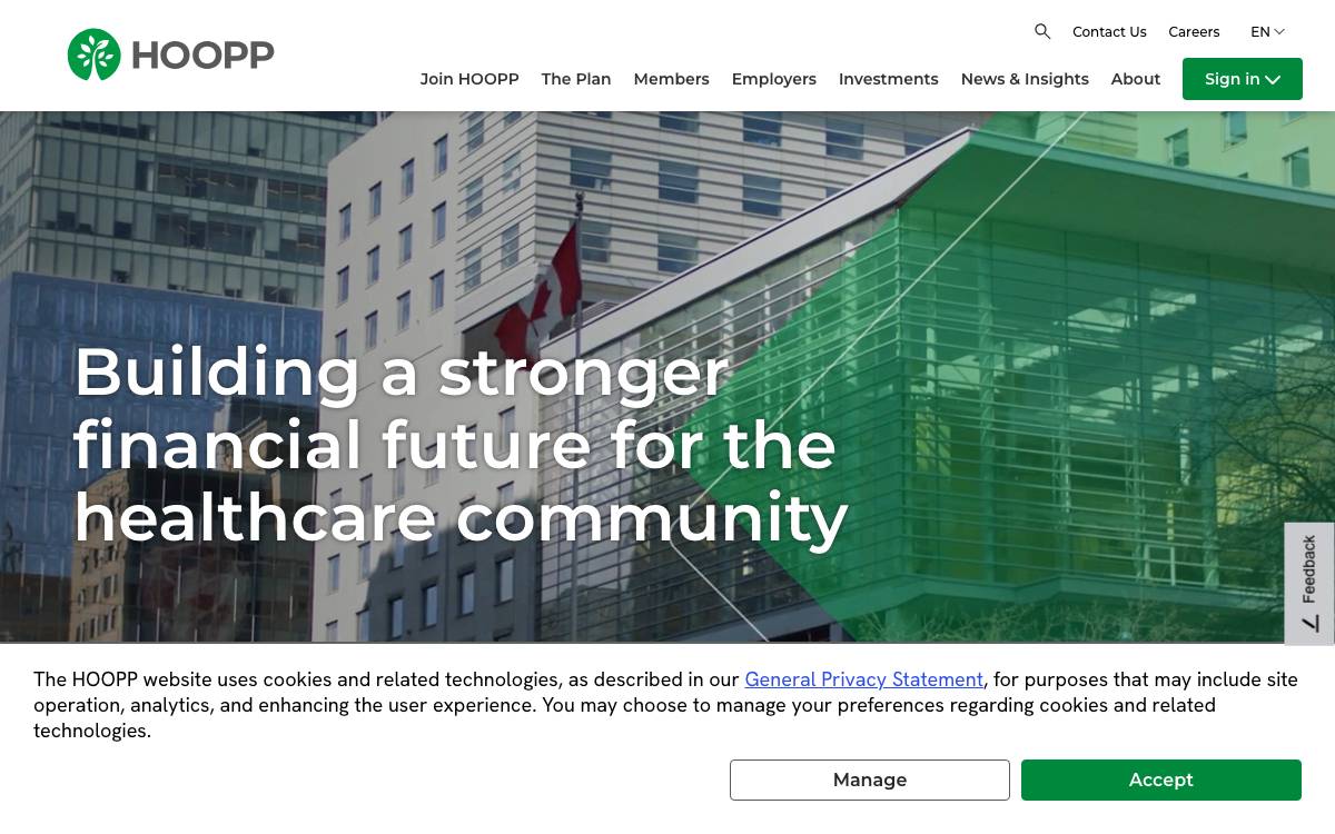 HOOPP private markets website preview
