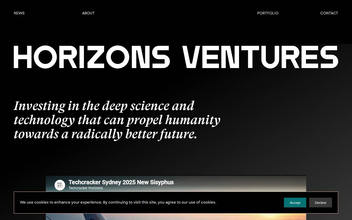 Horizons Ventures website preview
