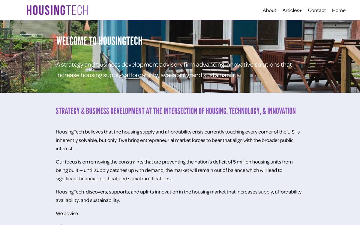 HousingTech Ventures website preview