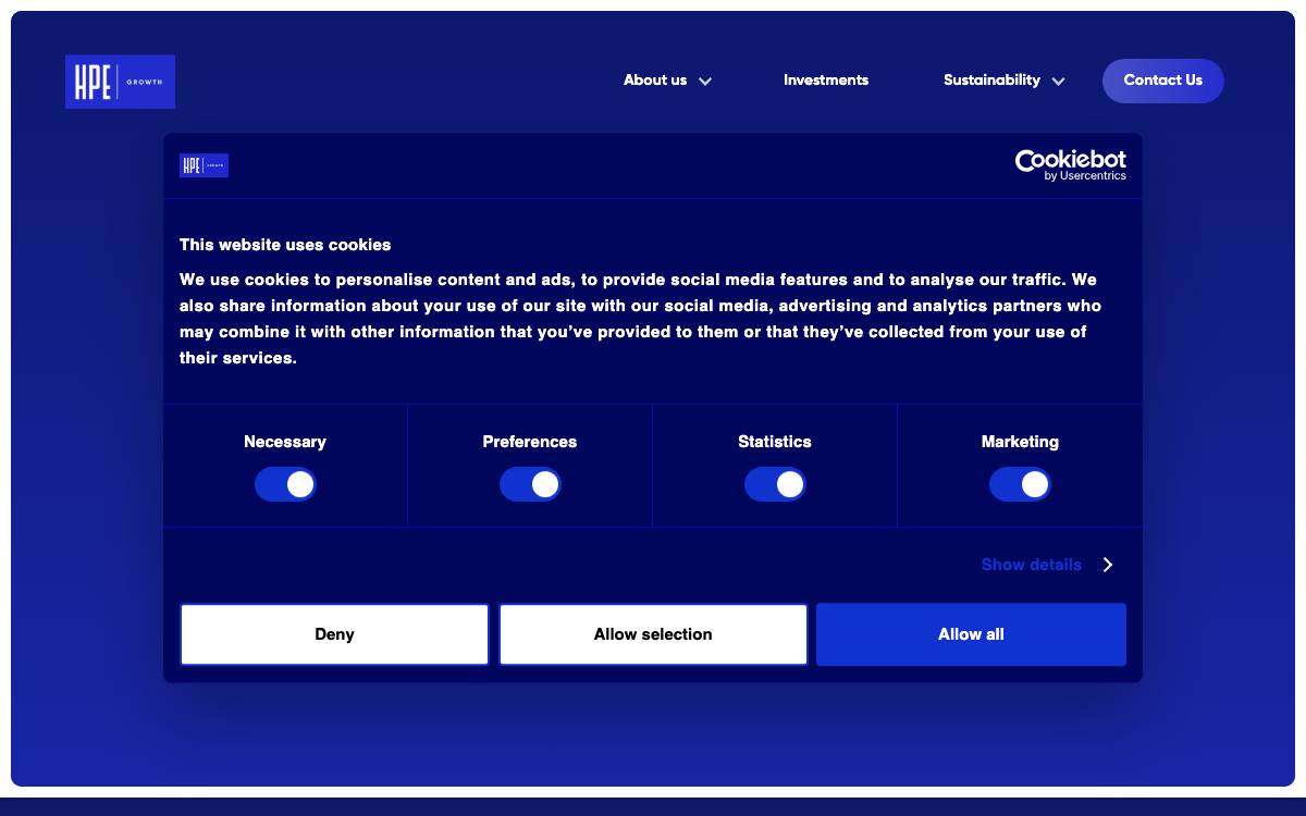 HPE Growth website preview