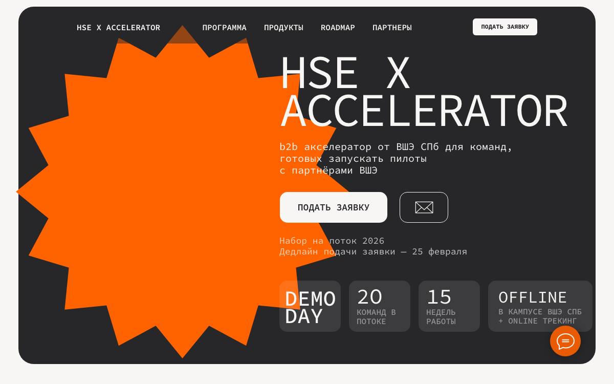 HSE X Accelerator website preview