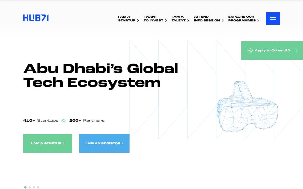 Hub71 website preview