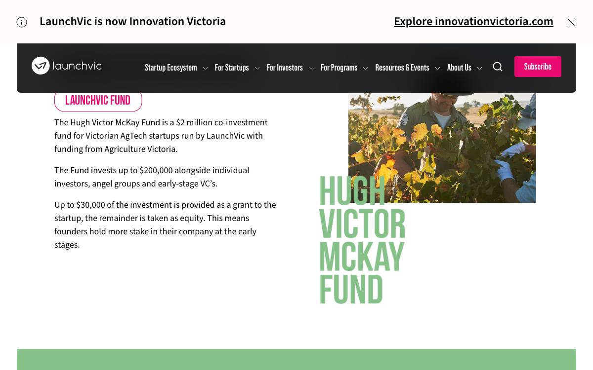 Hugh Victor McKay Fund website preview