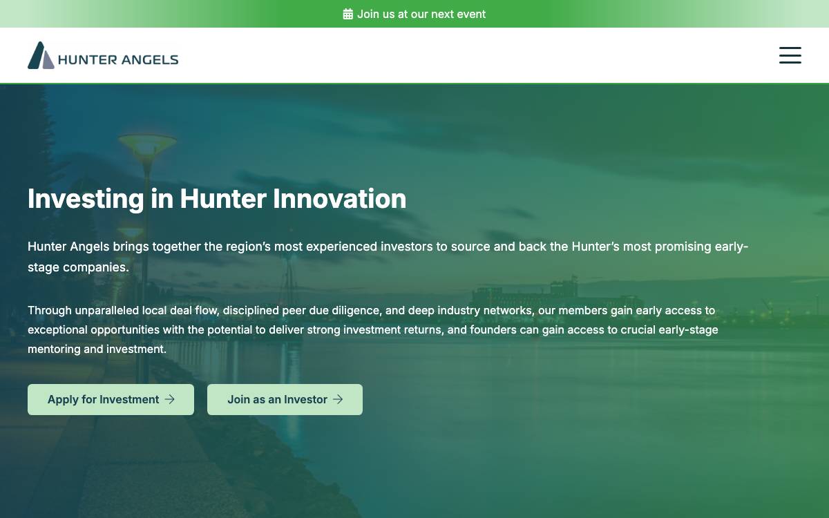 Hunter Angels website preview