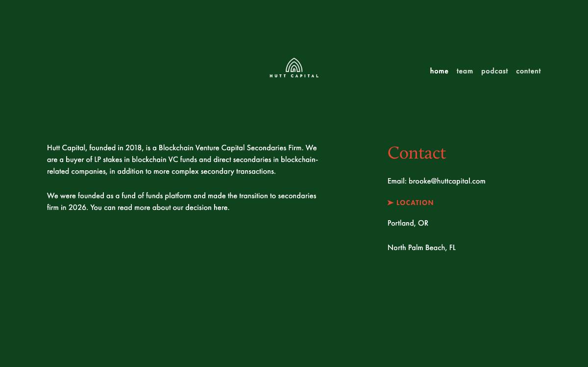 Hutt Capital website preview