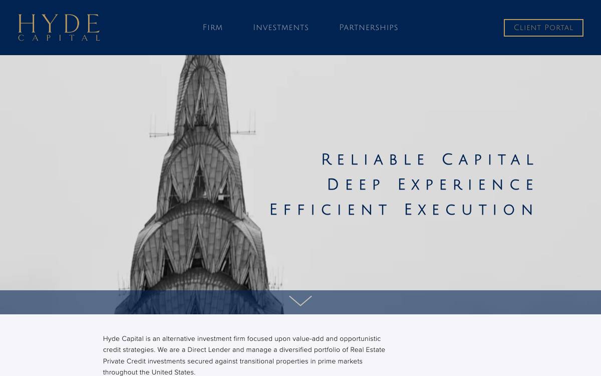 Hyde Capital website preview