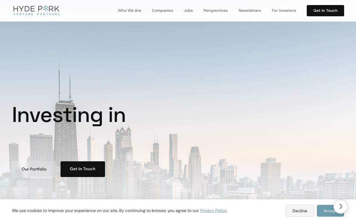 Hyde Park Venture Partners website preview
