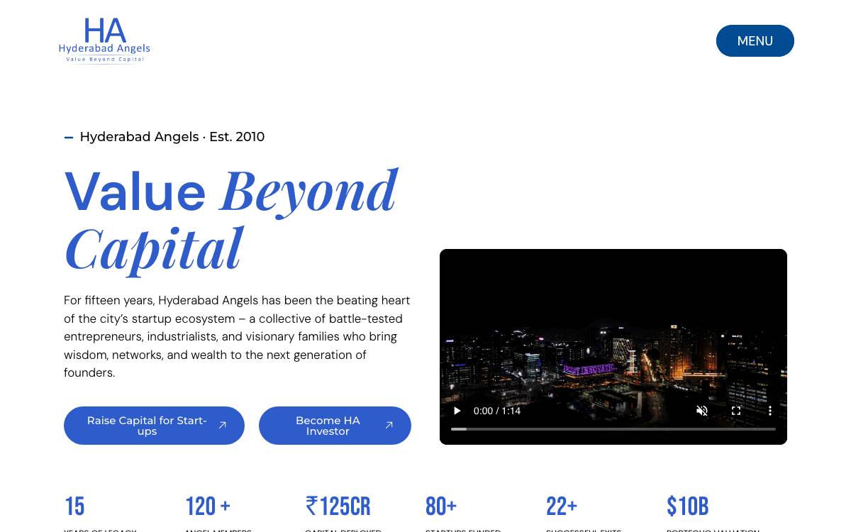 Hyderabad Angels website preview
