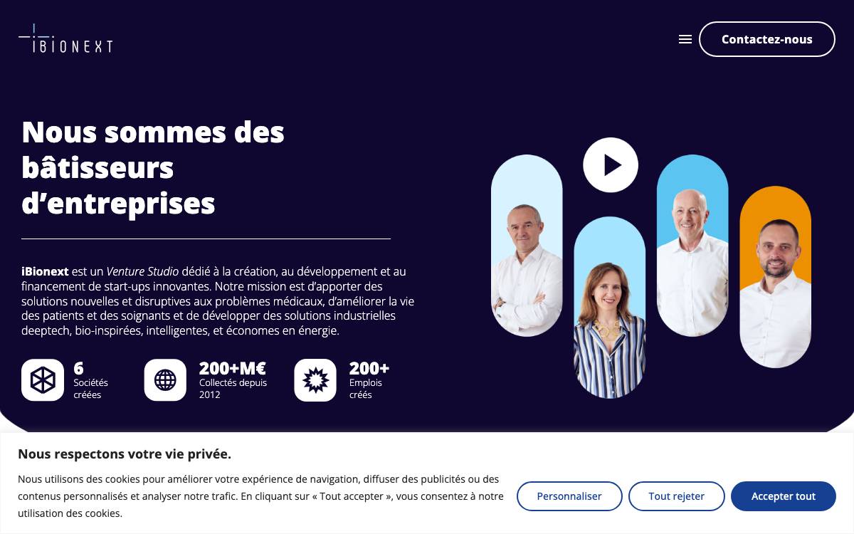 iBionext website preview