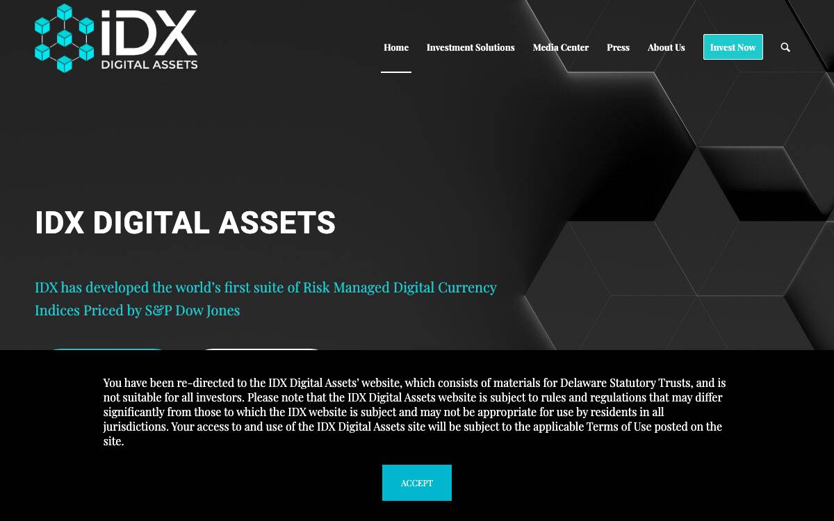 IDX Digital Assets website preview