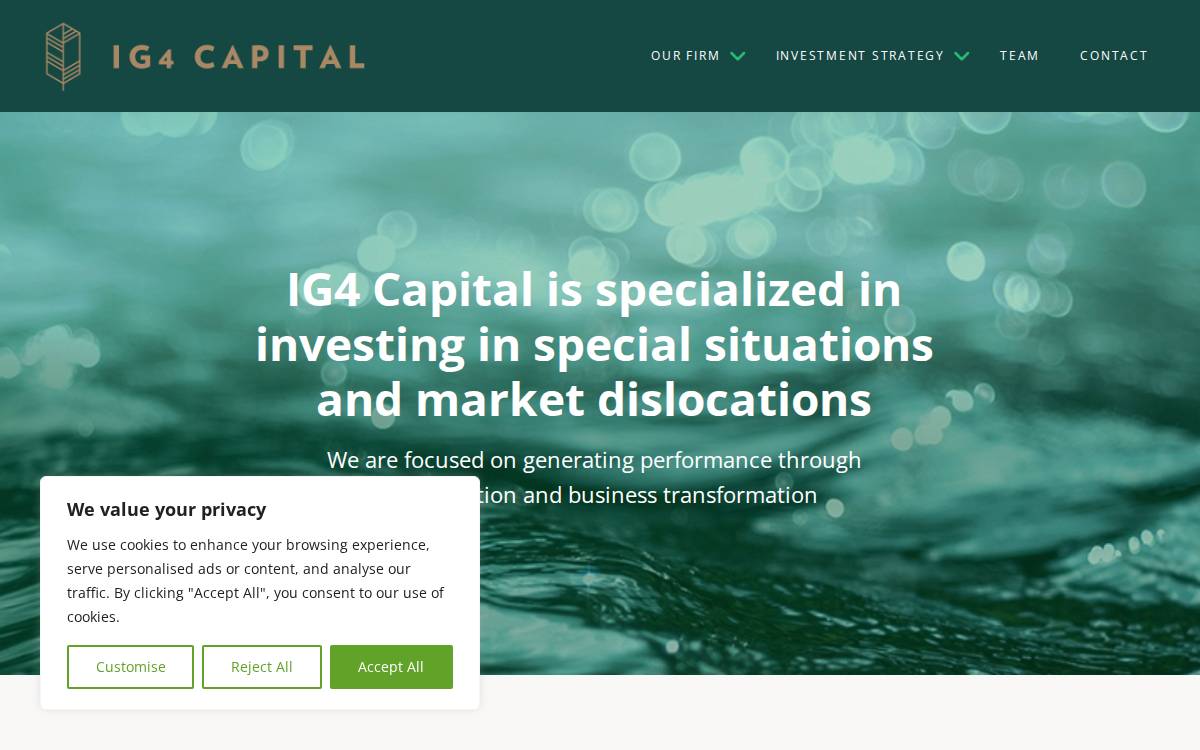 IG4 Capital website preview