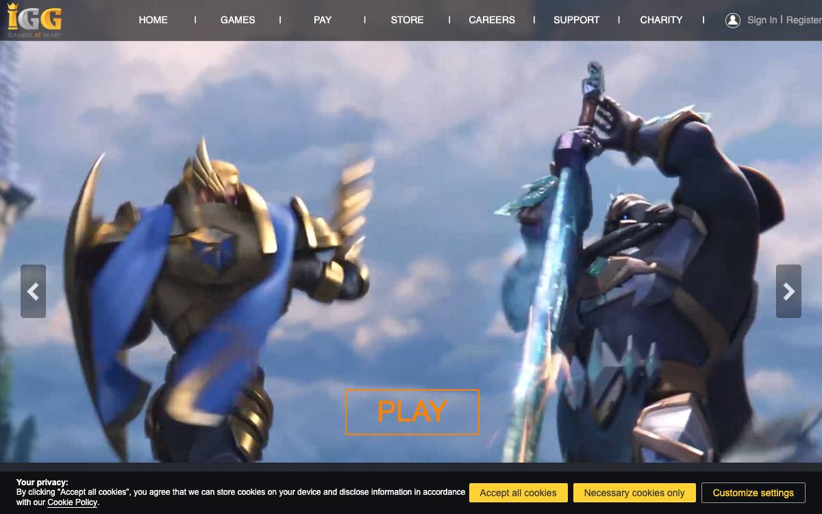IGG: I Got Games website preview
