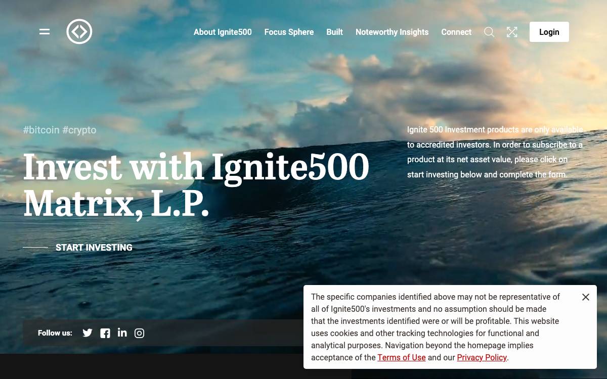 Ignite 500 Matrix LP website preview