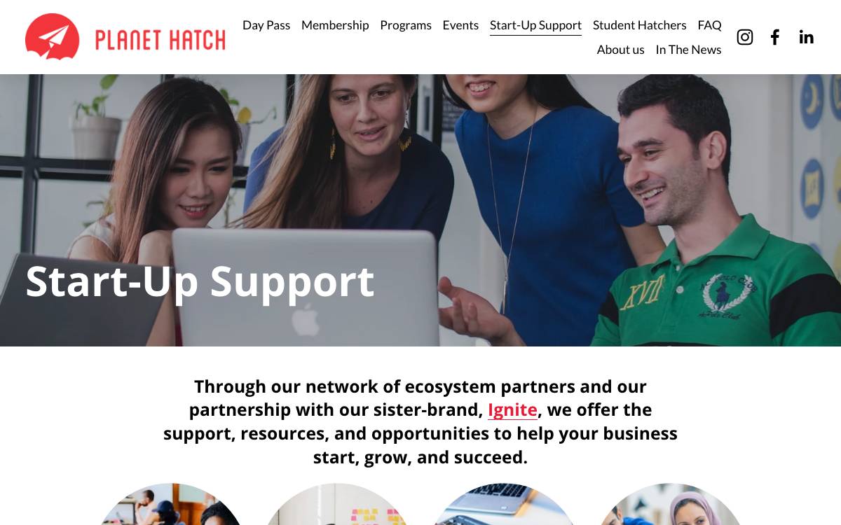 Ignite o/a Planet Hatch website preview