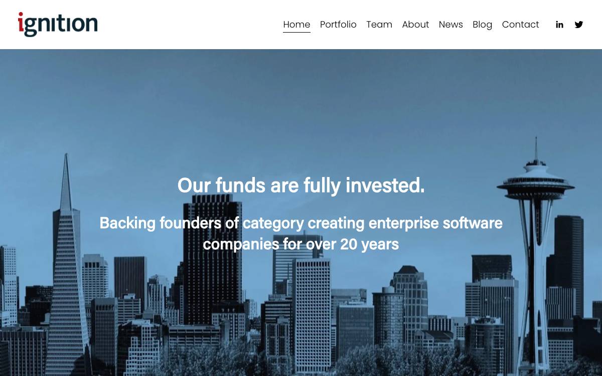 Ignition Ventures website preview