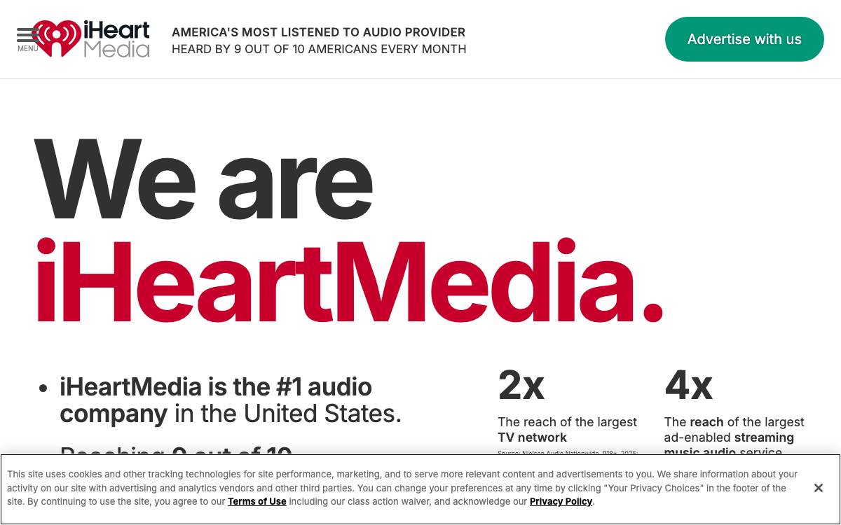 iHeartMedia website preview