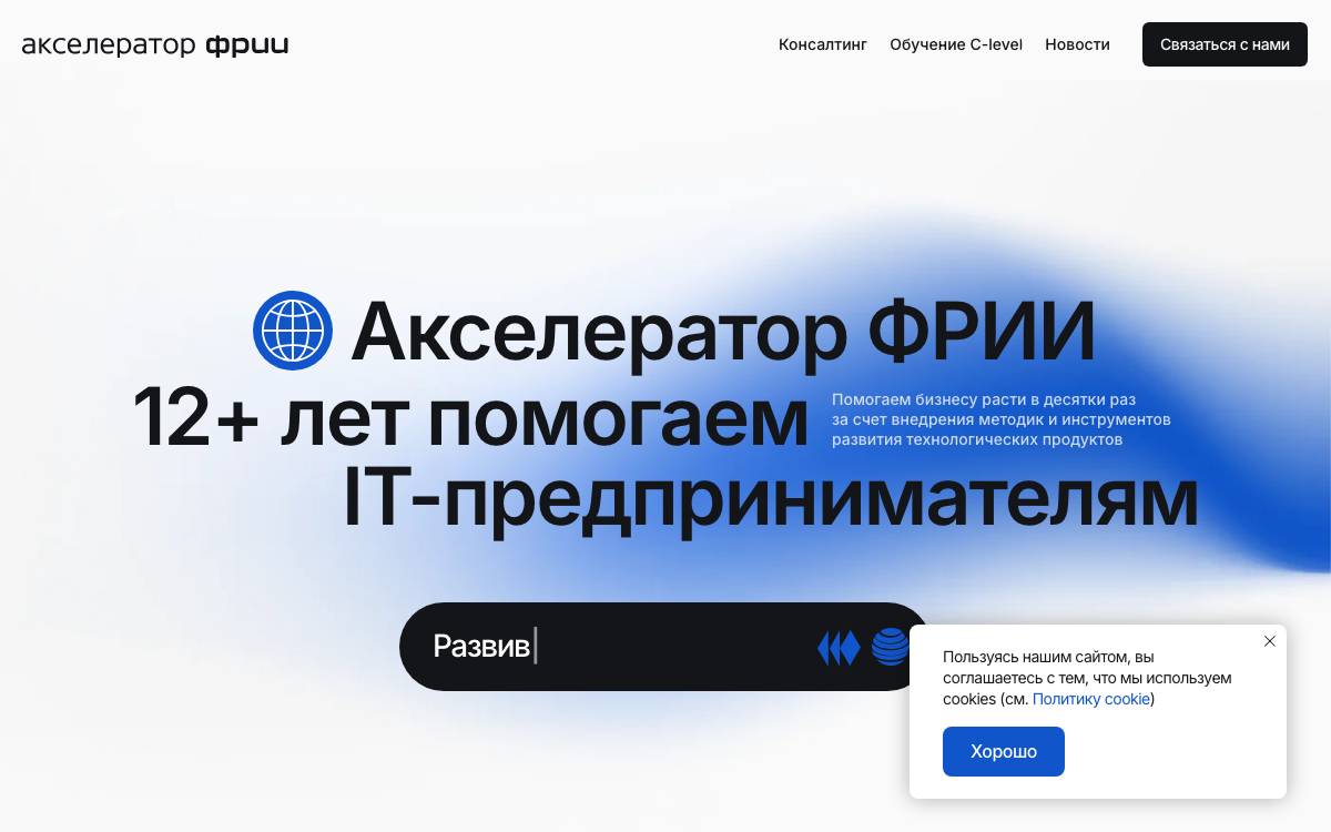 IIDF Accelerator website preview