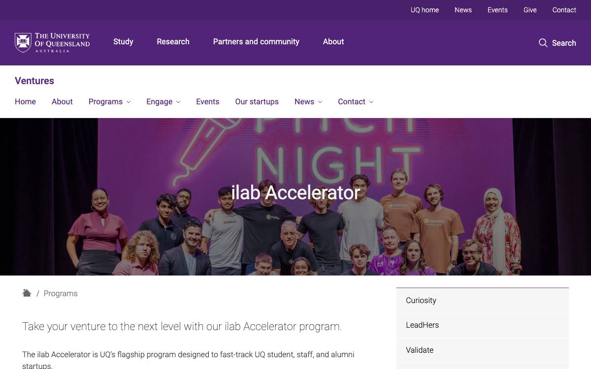 ilab Accelerator website preview