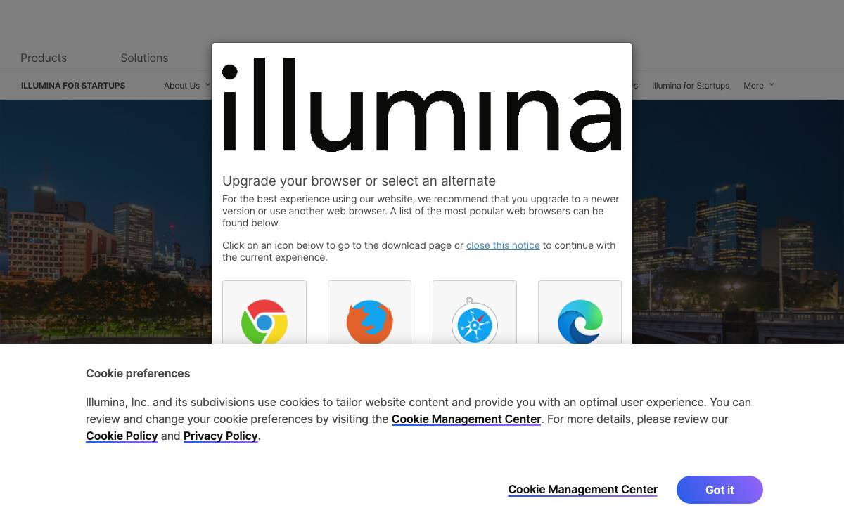 Illumina Accelerator website preview