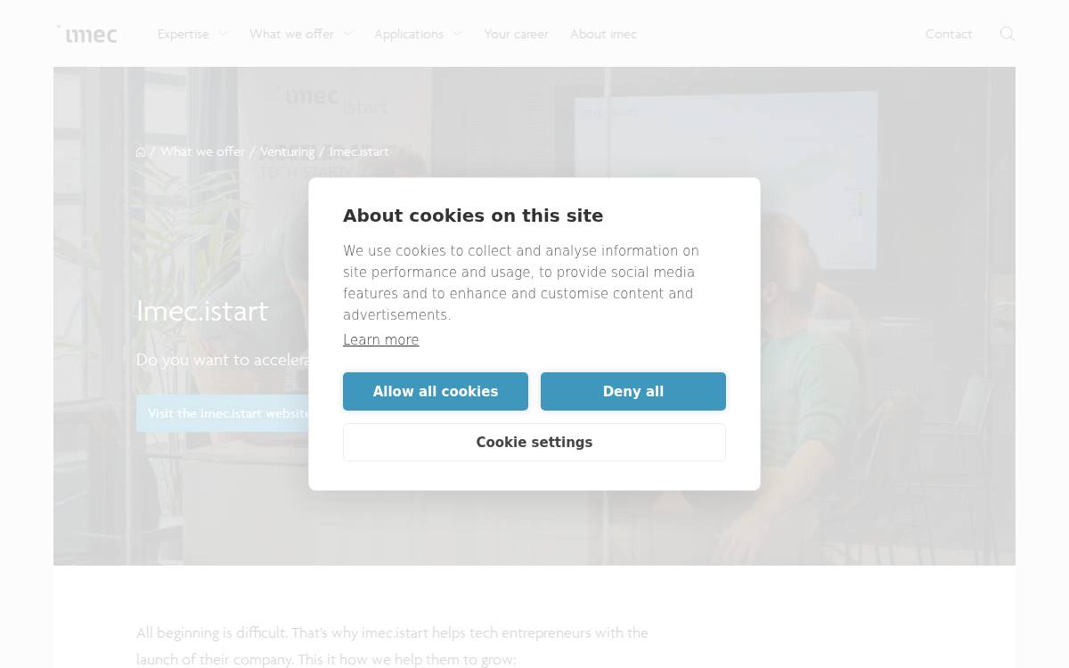 Imec.xpand website preview