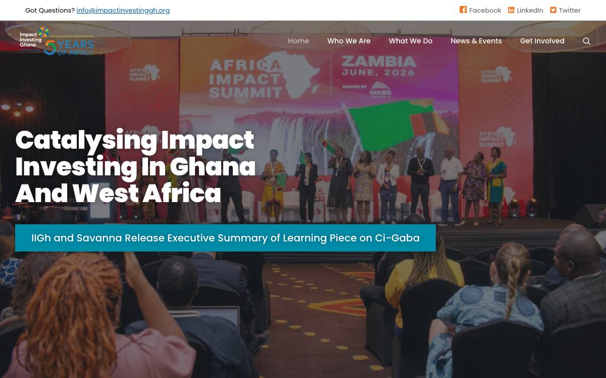 Impact Investing Ghana website preview