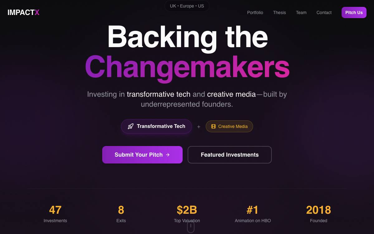 Impact Ventures website preview
