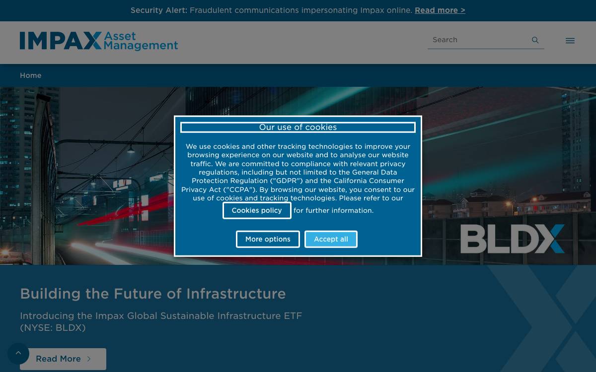Impax Asset website preview