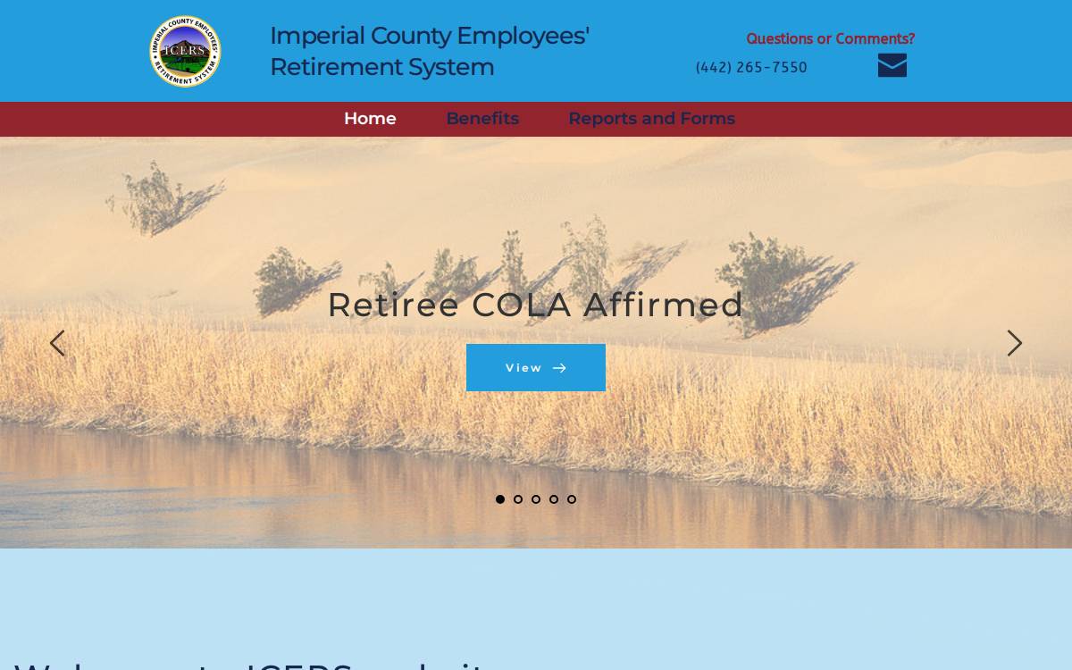 Imperial County Employees' Retirement System website preview