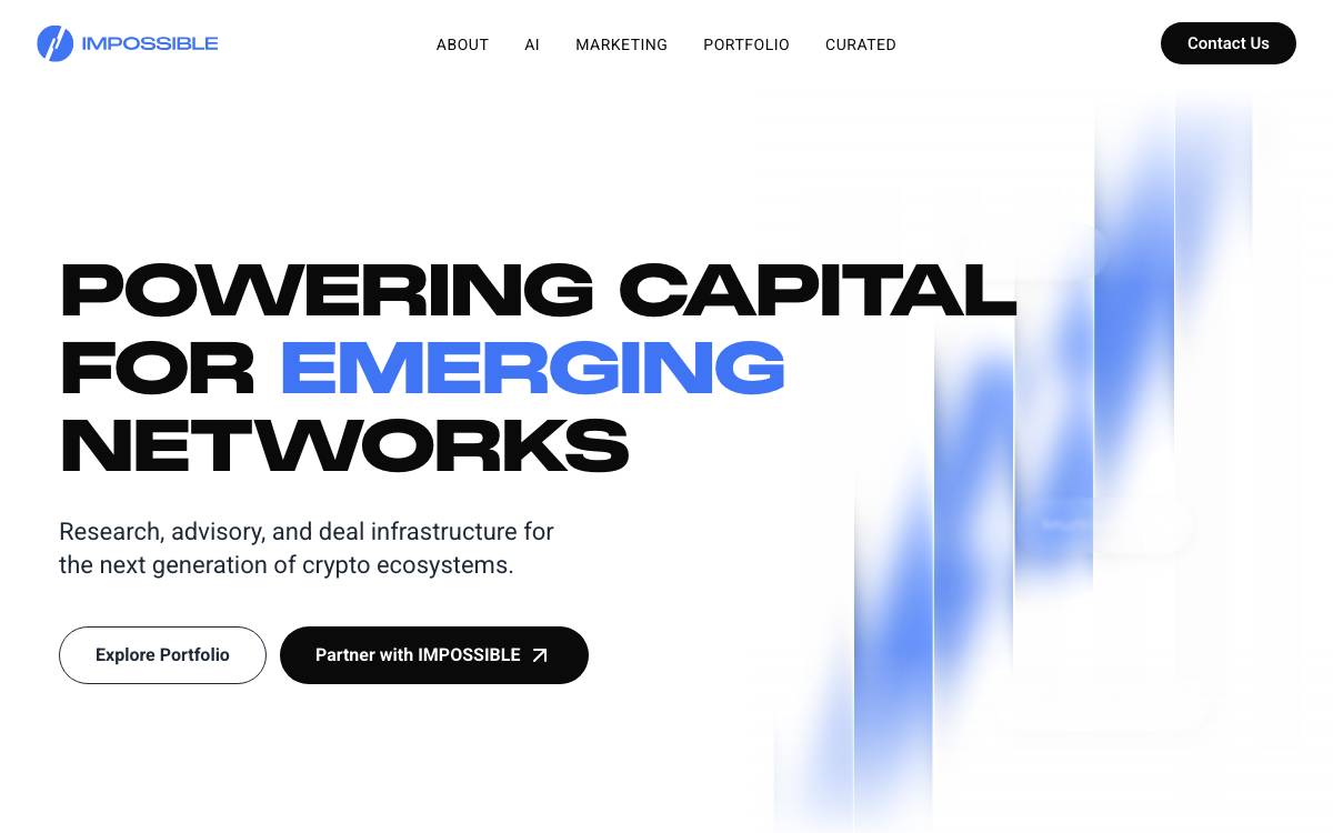 Impossible Finance website preview
