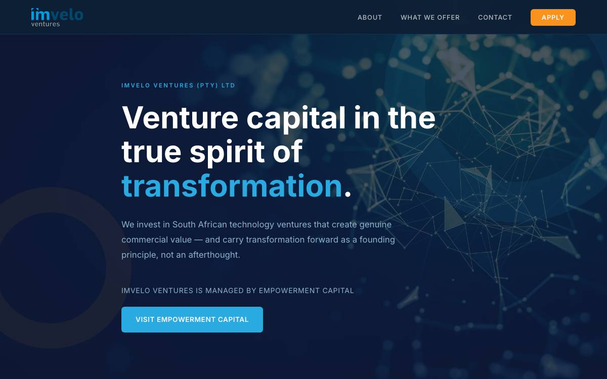 Imvelo Ventures website preview