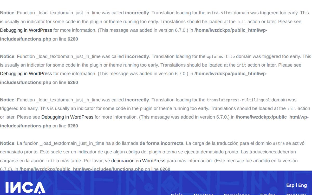 INCA VENTURES website preview