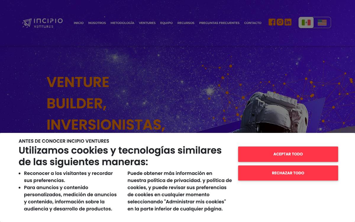 Incipio Ventures website preview